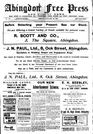 cover page of Abingdon Free Press published on January 28, 1916