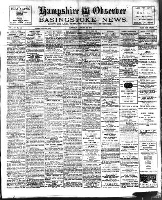 cover page of Hampshire Observer and Basingstoke News published on January 26, 1907