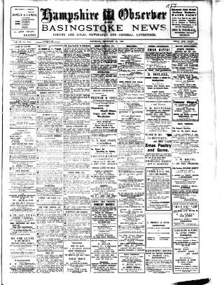 cover page of Hampshire Observer and Basingstoke News published on December 25, 1909