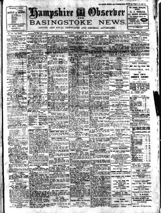 cover page of Hampshire Observer and Basingstoke News published on November 23, 1912