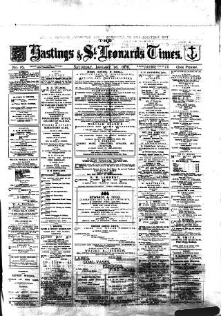 cover page of Hastings & St. Leonards Times published on January 26, 1878