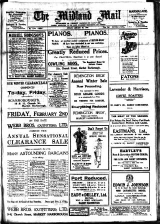 cover page of Midland Mail published on January 26, 1923