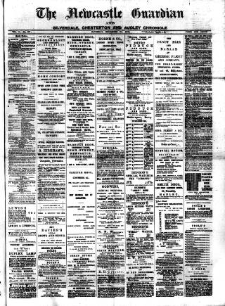 cover page of Newcastle Guardian and Silverdale, Chesterton and Audley Chronicle published on December 25, 1886