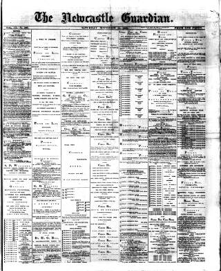 cover page of Newcastle Guardian and Silverdale, Chesterton and Audley Chronicle published on November 23, 1889