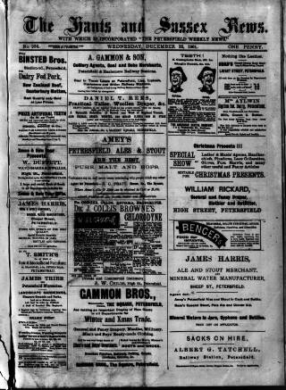 cover page of Hants and Sussex News published on December 25, 1901