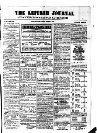 cover page of Leitrim Journal published on December 25, 1869