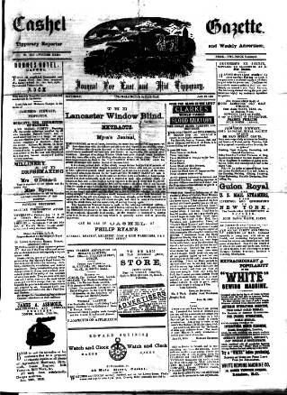 cover page of Cashel Gazette and Weekly Advertiser published on January 26, 1889