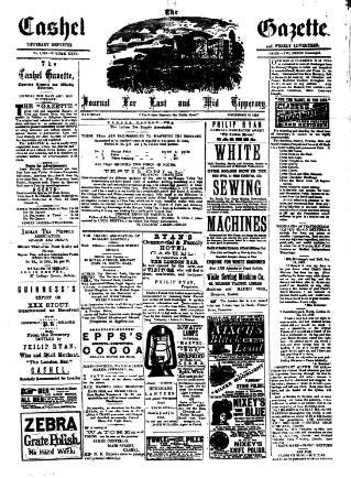 cover page of Cashel Gazette and Weekly Advertiser published on December 10, 1892