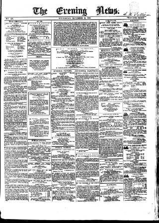 cover page of Evening News (Dublin) published on November 23, 1859