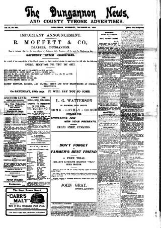 cover page of Dungannon News published on December 25, 1902