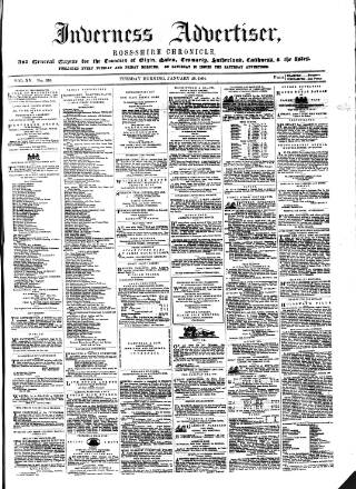 cover page of Inverness Advertiser and Ross-shire Chronicle published on January 26, 1864