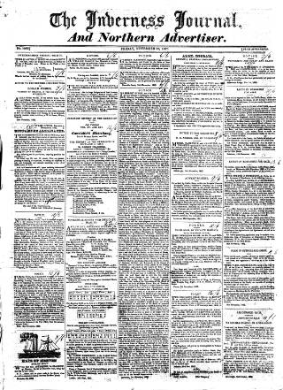 cover page of Inverness Journal and Northern Advertiser published on November 23, 1827