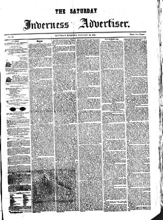 cover page of Saturday Inverness Advertiser published on January 26, 1861