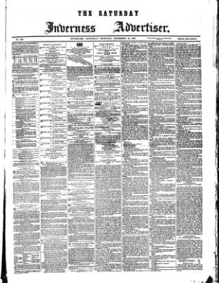 cover page of Saturday Inverness Advertiser published on December 25, 1875