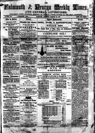 cover page of Cornish Echo and Falmouth & Penryn Times published on January 26, 1867