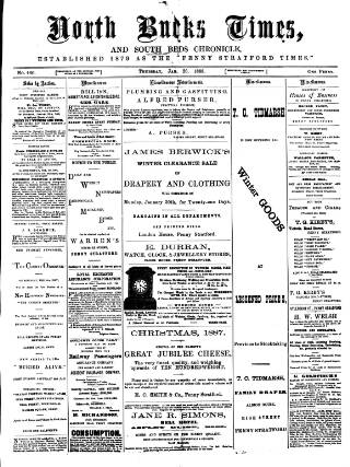 cover page of North Bucks Times and County Observer published on January 26, 1888