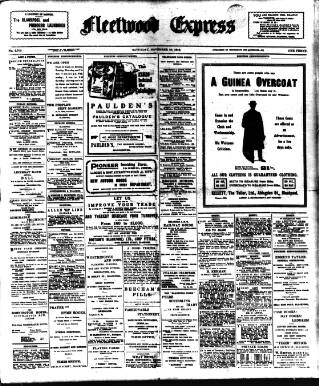 cover page of Fleetwood Express published on November 23, 1912