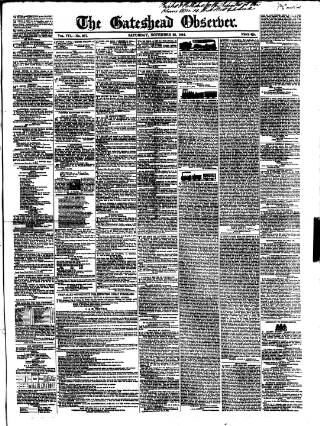 cover page of Gateshead Observer published on November 23, 1844