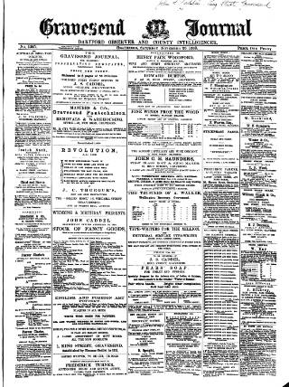 cover page of Gravesend Journal published on November 23, 1889