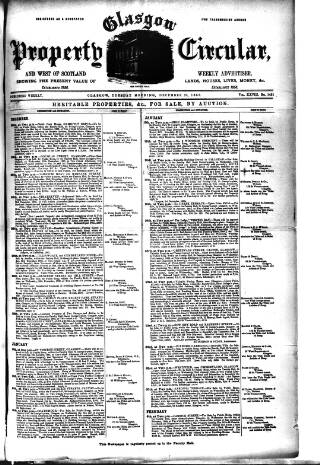 cover page of Glasgow Property Circular and West of Scotland Weekly Advertiser published on December 25, 1883