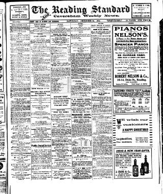 cover page of Reading Standard published on December 25, 1915