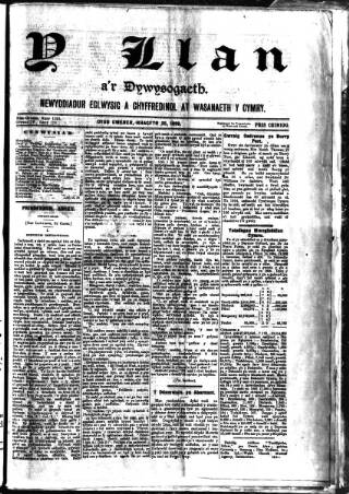 cover page of Y Llan published on December 25, 1896