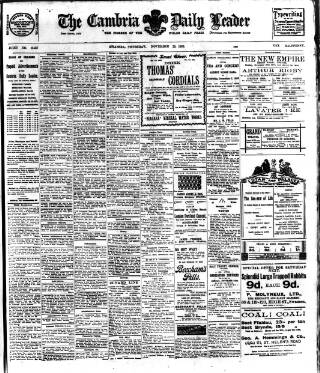 cover page of Cambria Daily Leader published on November 23, 1905