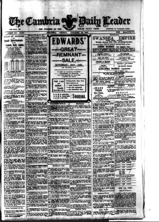 cover page of Cambria Daily Leader published on January 26, 1906