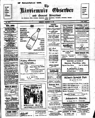 cover page of Kirriemuir Observer and General Advertiser published on December 25, 1947