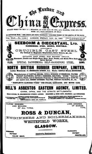 cover page of London and China Express published on November 23, 1900