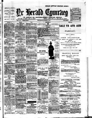 cover page of Herald Cymraeg published on January 26, 1892