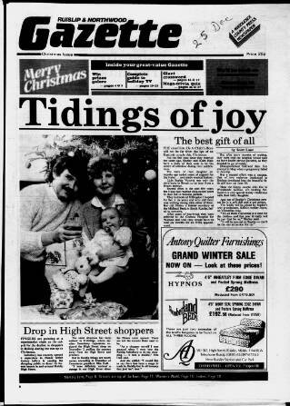 cover page of Ruislip & Northwood Gazette published on December 25, 1986