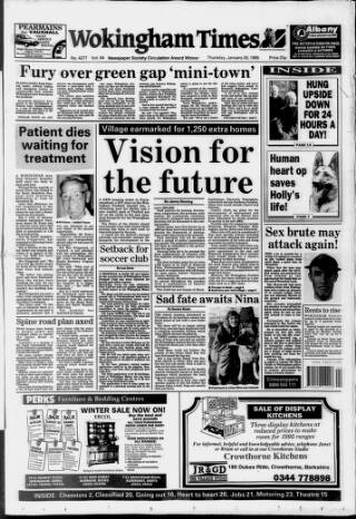 cover page of Wokingham Times published on January 26, 1995