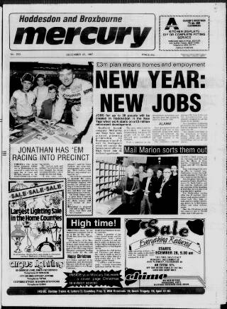 cover page of Hoddesdon and Broxbourne Mercury published on December 25, 1987