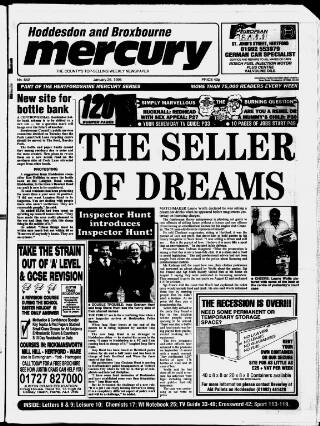 cover page of Hoddesdon and Broxbourne Mercury published on January 26, 1996