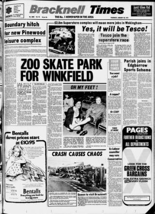 cover page of Bracknell Times published on January 26, 1978