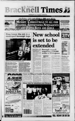 cover page of Bracknell Times published on December 25, 1997