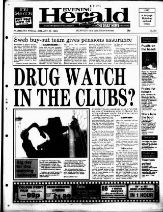 cover page of Western Evening Herald published on January 26, 1996