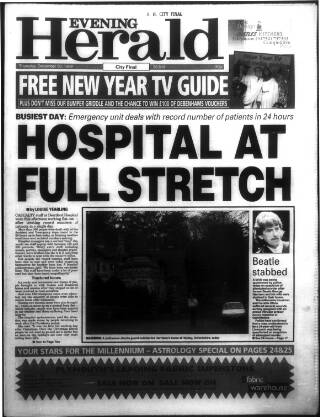 cover page of Western Evening Herald published on December 30, 1999