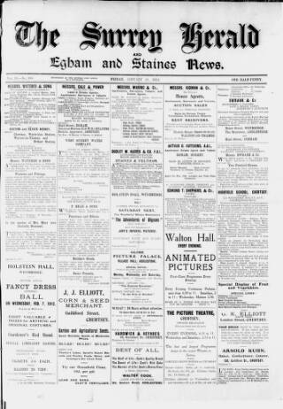 cover page of Surrey Herald published on January 26, 1912