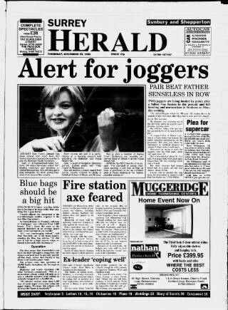 cover page of Sunbury & Shepperton Herald published on November 23, 1995