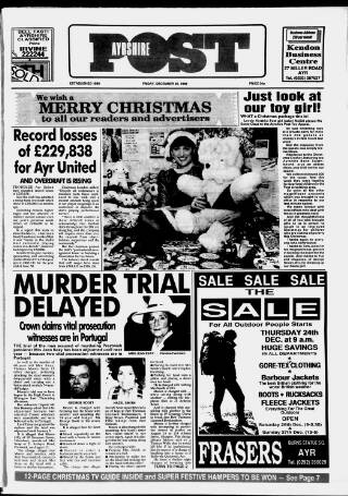 cover page of Ayrshire Post published on December 25, 1992