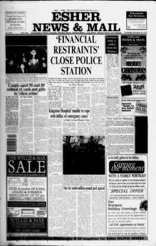 cover page of Esher News and Mail published on December 25, 1996