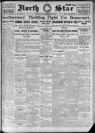 cover page of North Star (Darlington) published on November 23, 1916