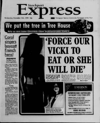 cover page of Stockport Express Advertiser published on December 15, 1999