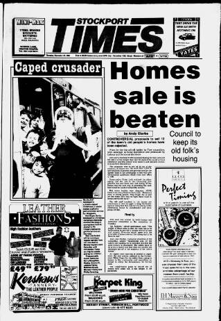 cover page of Stockport Times published on November 23, 1989