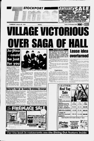 cover page of Stockport Times published on January 26, 1995