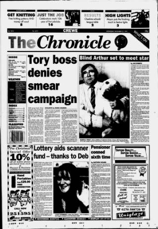 cover page of Crewe Chronicle published on November 23, 1994