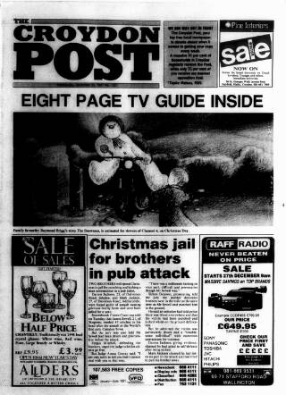 cover page of Croydon Post published on December 25, 1991