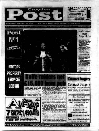 cover page of Croydon Post published on November 18, 1998